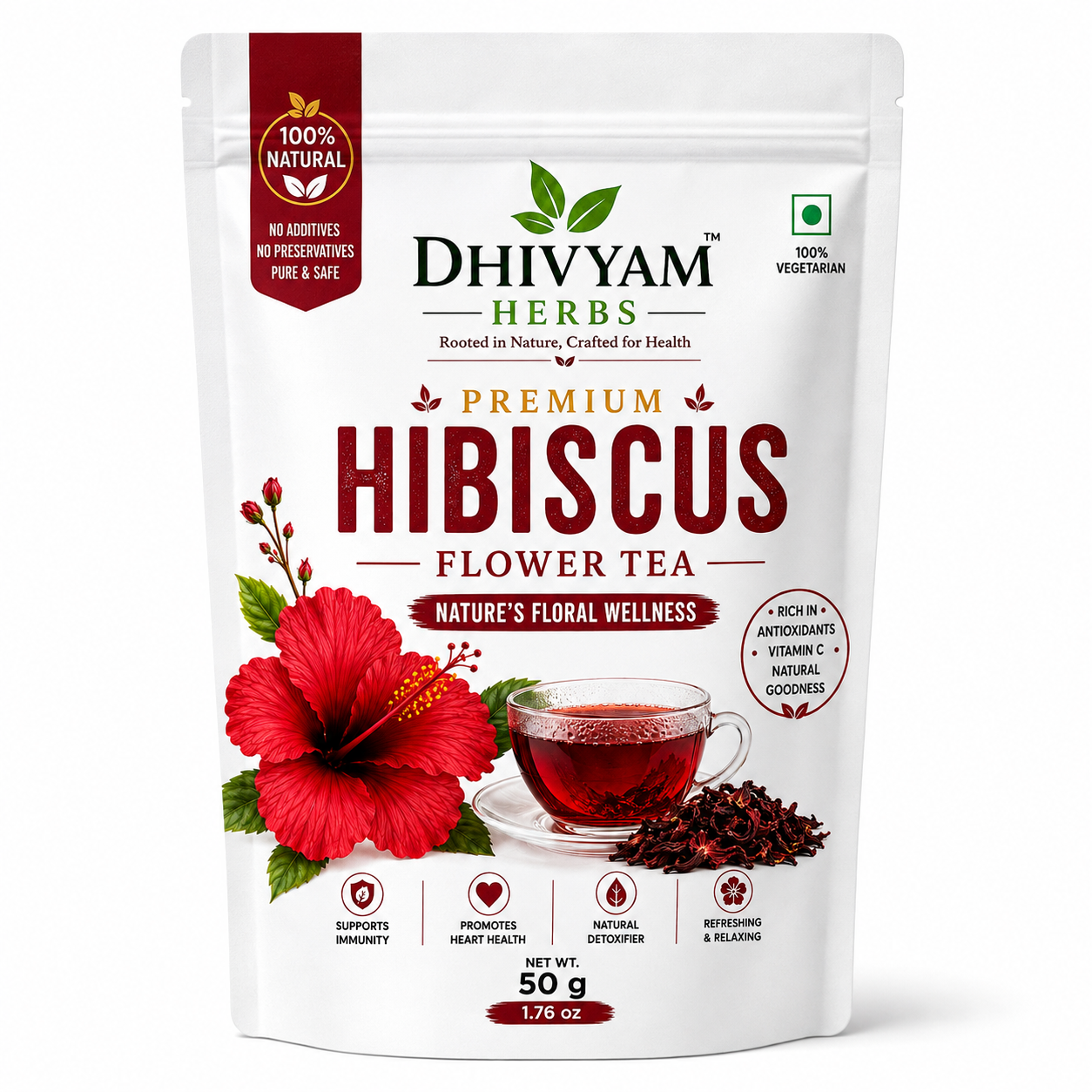 Dhivyam Herbs Hibiscus Flower Herbal Tea