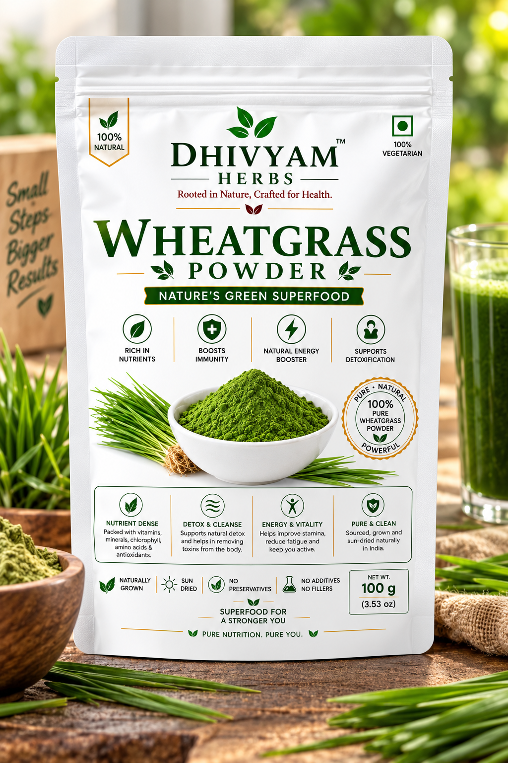 Dhivyam Herbs Organic Wheatgrass Powder
